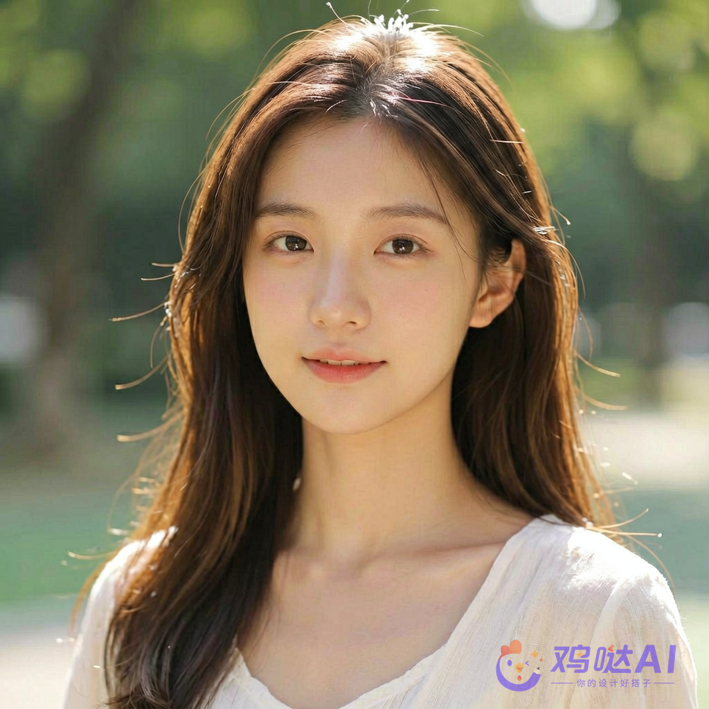 阳光下的少女半身像，清透肤色，写实摄影风格
